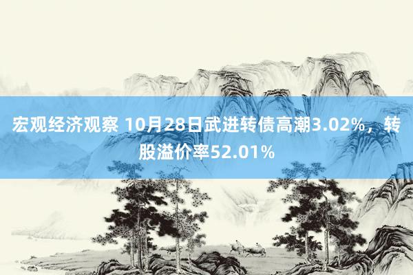 宏观经济观察 10月28日武进转债高潮3.02%，转股溢价率52.01%