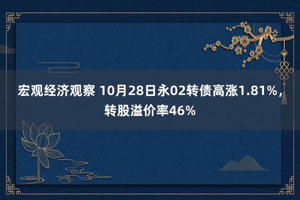 宏观经济观察 10月28日永02转债高涨1.81%，转股溢价率46%