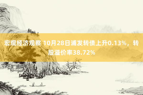 宏观经济观察 10月28日浦发转债上升0.13%，转股溢价率38.72%