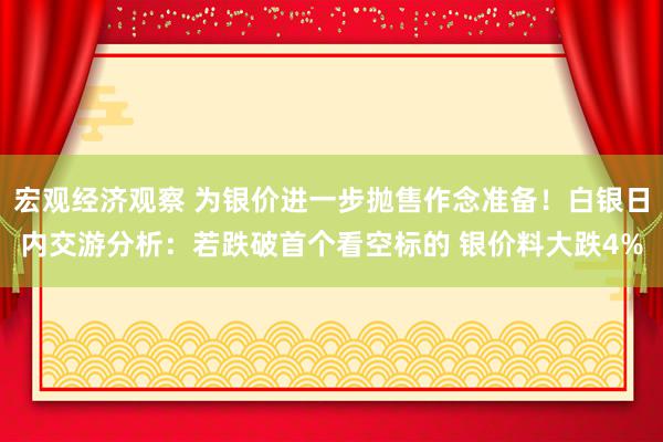 宏观经济观察 为银价进一步抛售作念准备！白银日内交游分析：若跌破首个看空标的 银价料大跌4%