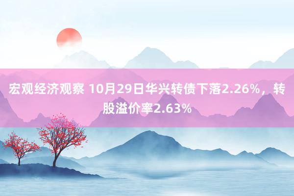 宏观经济观察 10月29日华兴转债下落2.26%，转股溢价率2.63%