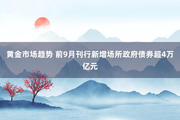 黄金市场趋势 前9月刊行新增场所政府债券超4万亿元