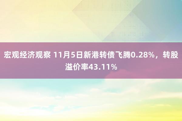 宏观经济观察 11月5日新港转债飞腾0.28%，转股溢价率43.11%