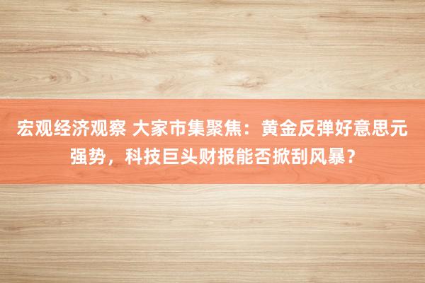 宏观经济观察 大家市集聚焦：黄金反弹好意思元强势，科技巨头财报能否掀刮风暴？