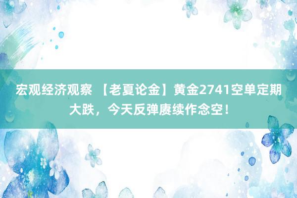 宏观经济观察 【老夏论金】黄金2741空单定期大跌，今天反弹赓续作念空！