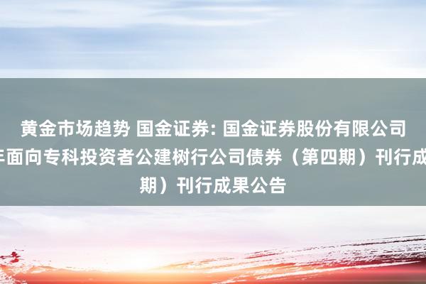 黄金市场趋势 国金证券: 国金证券股份有限公司2024年面向专科投资者公建树行公司债券（第四期）刊行成果公告