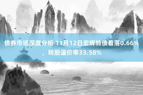 债券市场深度分析 11月12日宏辉转债着落0.66%，转股溢价率33.58%