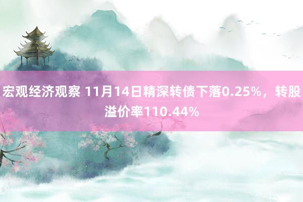 宏观经济观察 11月14日精深转债下落0.25%，转股溢价率110.44%