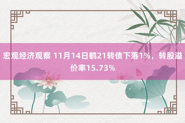 宏观经济观察 11月14日鹤21转债下落1%，转股溢价率15.73%