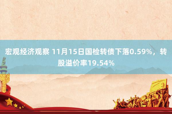 宏观经济观察 11月15日国检转债下落0.59%，转股溢价率19.54%