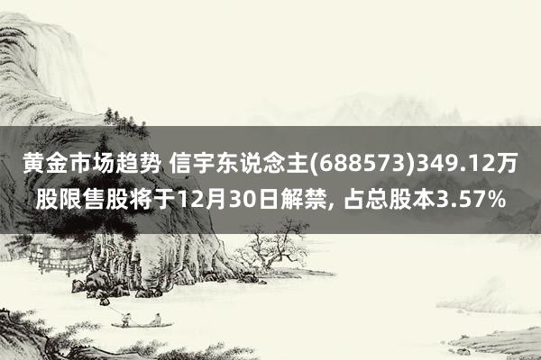 黄金市场趋势 信宇东说念主(688573)349.12万股限售股将于12月30日解禁, 占总股本3.57%