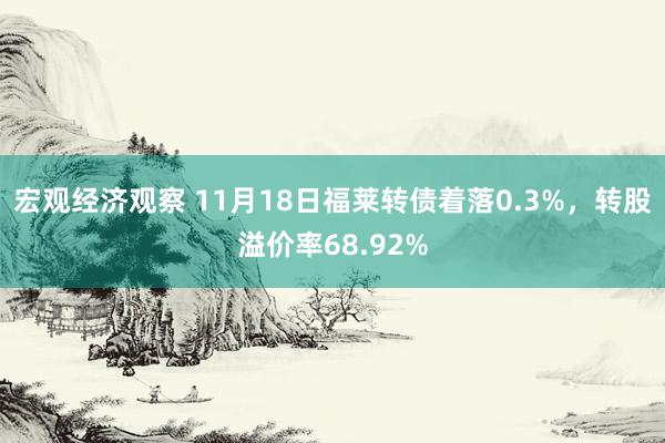 宏观经济观察 11月18日福莱转债着落0.3%，转股溢价率68.92%