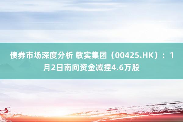 债券市场深度分析 敏实集团（00425.HK）：1月2日南向资金减捏4.6万股