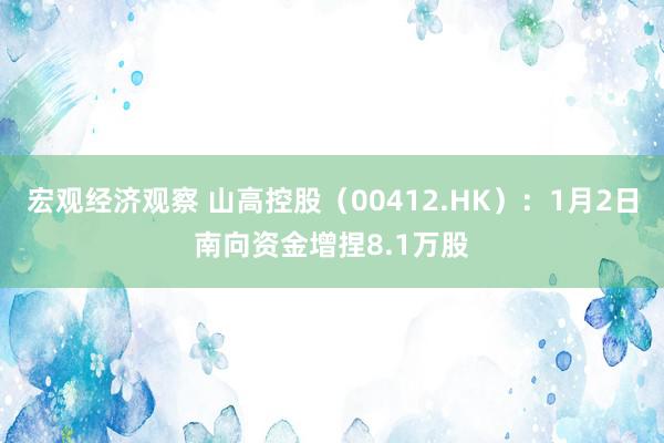 宏观经济观察 山高控股（00412.HK）：1月2日南向资金增捏8.1万股