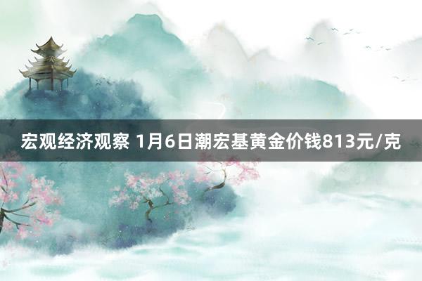 宏观经济观察 1月6日潮宏基黄金价钱813元/克