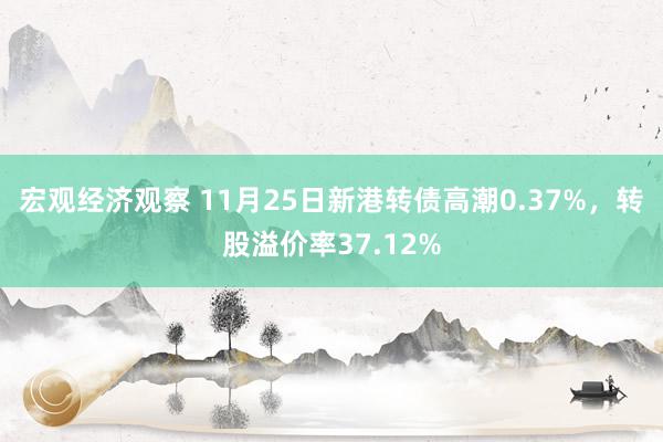 宏观经济观察 11月25日新港转债高潮0.37%，转股溢价率37.12%