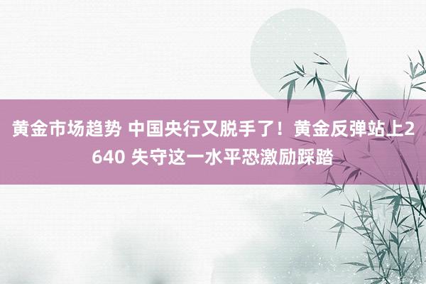 黄金市场趋势 中国央行又脱手了！黄金反弹站上2640 失守这一水平恐激励踩踏