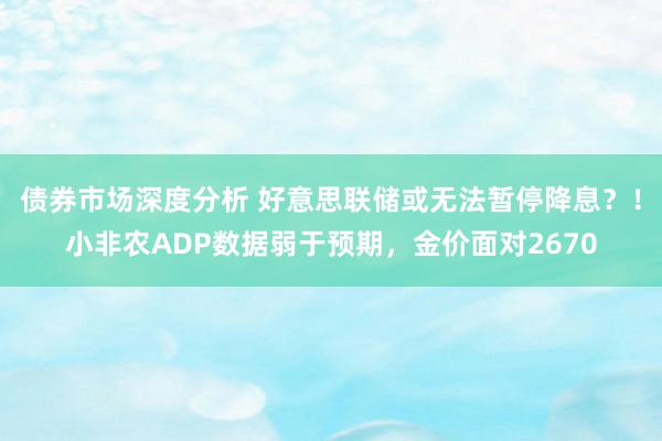 债券市场深度分析 好意思联储或无法暂停降息？！小非农ADP数据弱于预期，金价面对2670