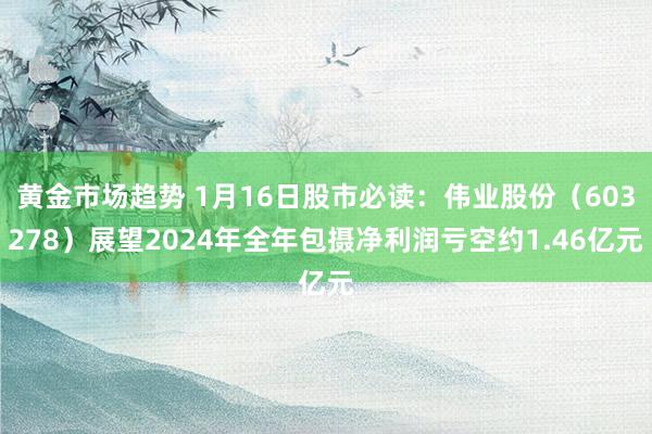 黄金市场趋势 1月16日股市必读：伟业股份（603278）展望2024年全年包摄净利润亏空约1.46亿元