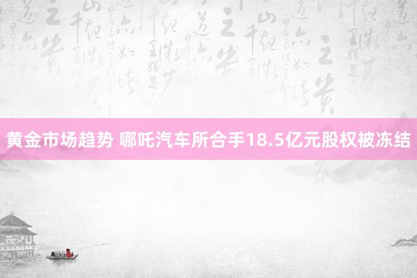 黄金市场趋势 哪吒汽车所合手18.5亿元股权被冻结