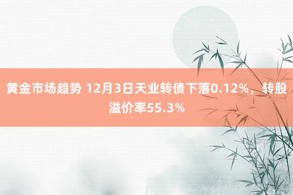 黄金市场趋势 12月3日天业转债下落0.12%，转股溢价率55.3%