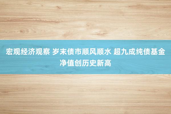 宏观经济观察 岁末债市顺风顺水 超九成纯债基金净值创历史新高