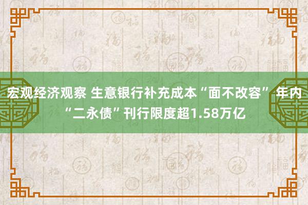 宏观经济观察 生意银行补充成本“面不改容” 年内“二永债”刊行限度超1.58万亿