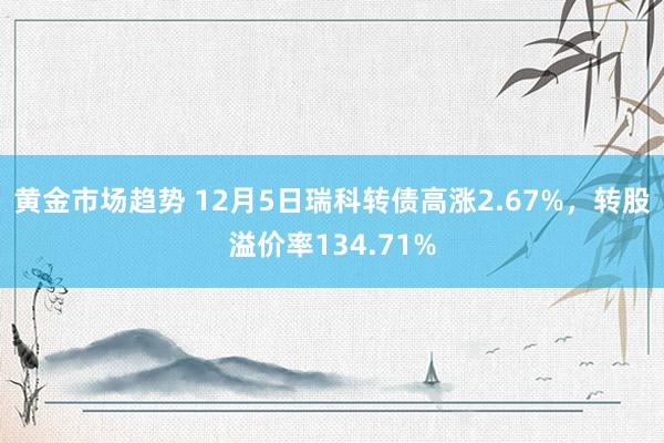 黄金市场趋势 12月5日瑞科转债高涨2.67%，转股溢价率134.71%