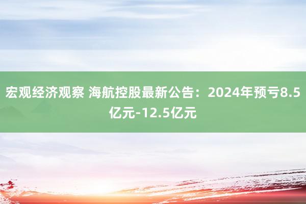 宏观经济观察 海航控股最新公告：2024年预亏8.5亿元-12.5亿元