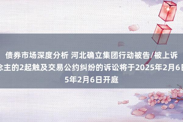 债券市场深度分析 河北确立集团行动被告/被上诉东说念主的2起触及交易公约纠纷的诉讼将于2025年2月6日开庭