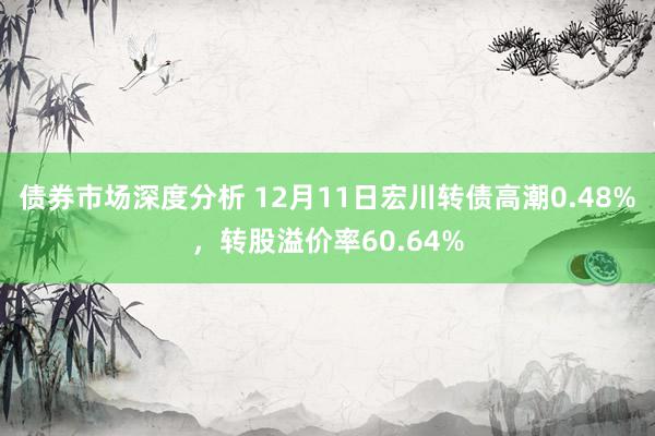 债券市场深度分析 12月11日宏川转债高潮0.48%，转股溢价率60.64%