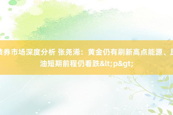 债券市场深度分析 张尧浠：黄金仍有刷新高点能源、原油短期前程仍看跌<p>