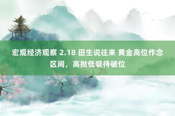 宏观经济观察 2.18 田生说往来 黄金高位作念区间，高抛低吸待破位