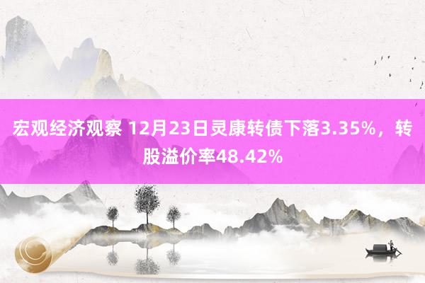 宏观经济观察 12月23日灵康转债下落3.35%，转股溢价率48.42%