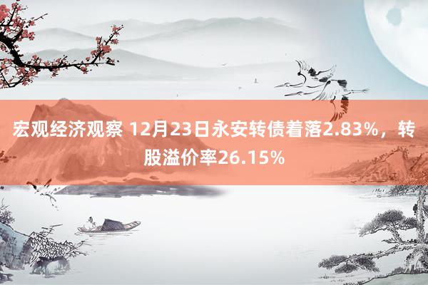 宏观经济观察 12月23日永安转债着落2.83%，转股溢价率26.15%