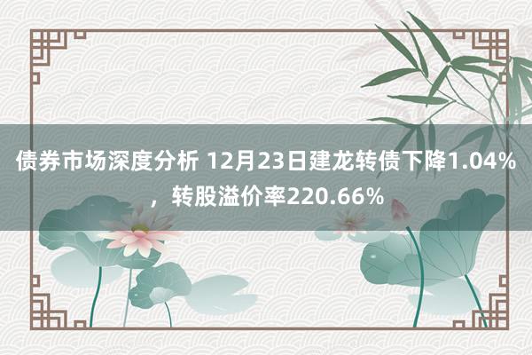 债券市场深度分析 12月23日建龙转债下降1.04%，转股溢价率220.66%