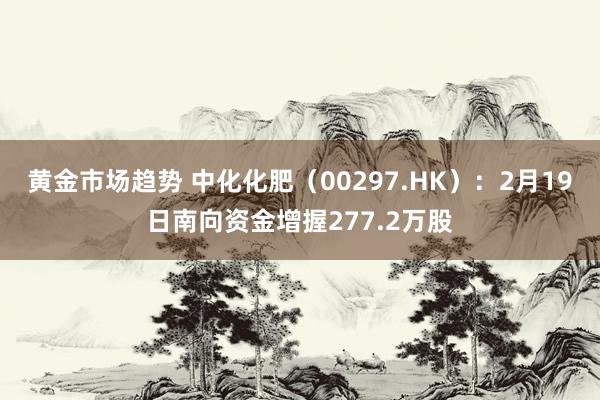 黄金市场趋势 中化化肥（00297.HK）：2月19日南向资金增握277.2万股