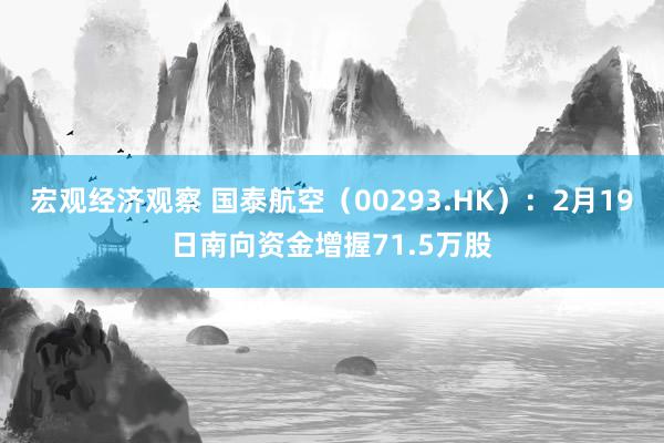 宏观经济观察 国泰航空（00293.HK）：2月19日南向资金增握71.5万股