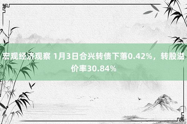 宏观经济观察 1月3日合兴转债下落0.42%，转股溢价率30.84%