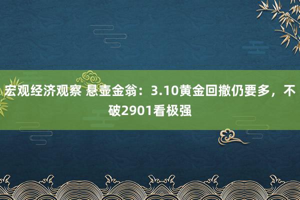 宏观经济观察 悬壶金翁：3.10黄金回撤仍要多，不破2901看极强