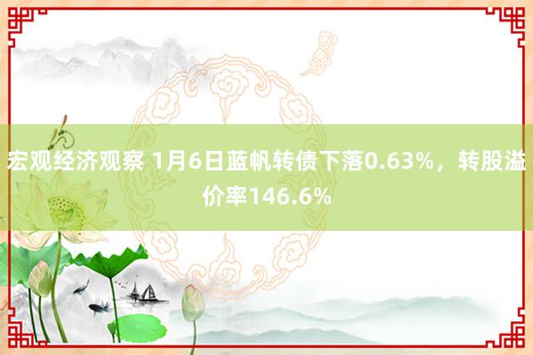 宏观经济观察 1月6日蓝帆转债下落0.63%，转股溢价率146.6%